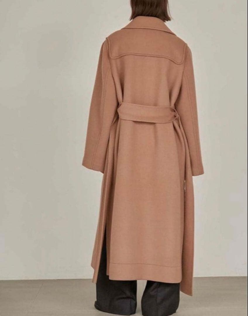 【美品】川口春奈着用 styling/ ワイドカラーロングコート キャメル