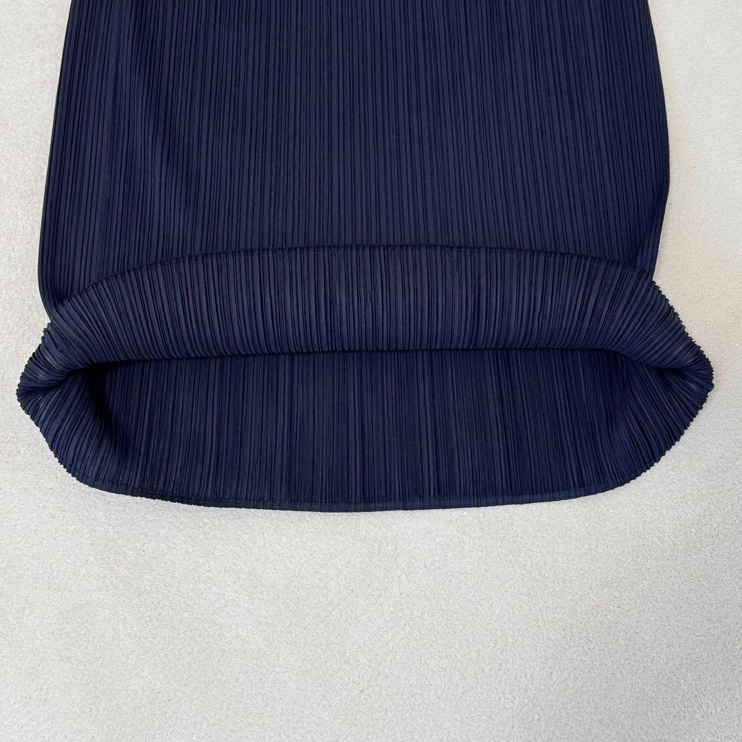 美品✨PLEATS PLEASE プリーツ　ネイビー　ロングスカート　Sサイズ