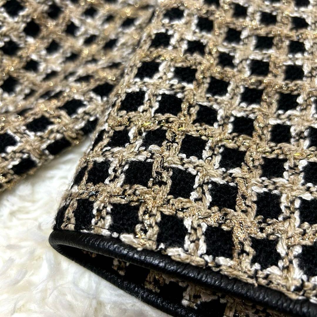 LANCETTI 千鳥格子柄 40 L 金ボタン ヨーロッパ製生地 高級感