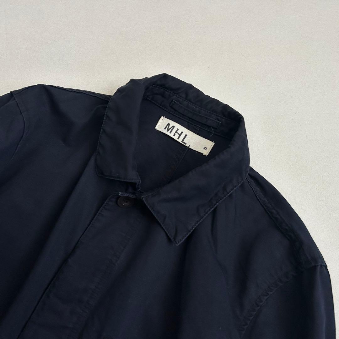 MHL マーガレットハウエル ワークジャケット 濃紺 XL カバーオール 綿麻
