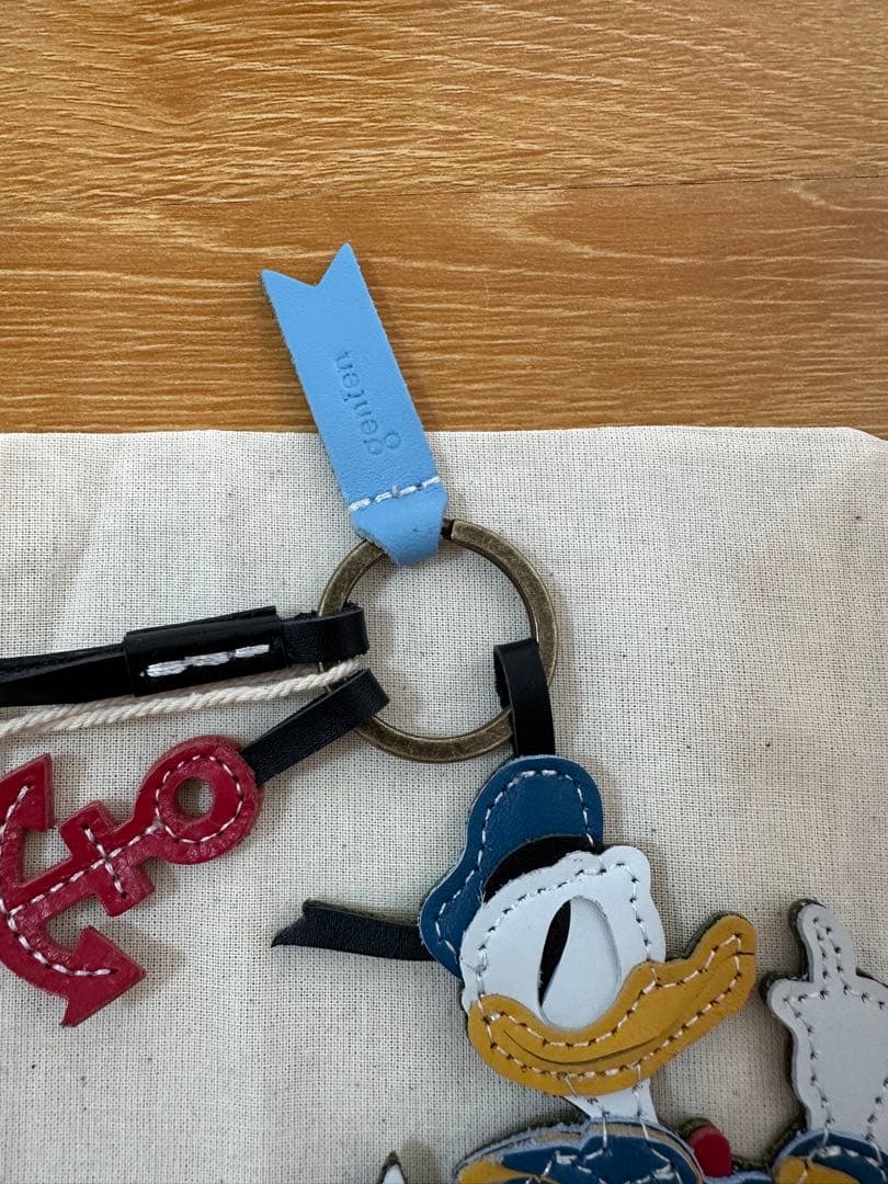 genten新品⭐️ワクワクチャームドナルドダック革レザーキーホルダーディズニー