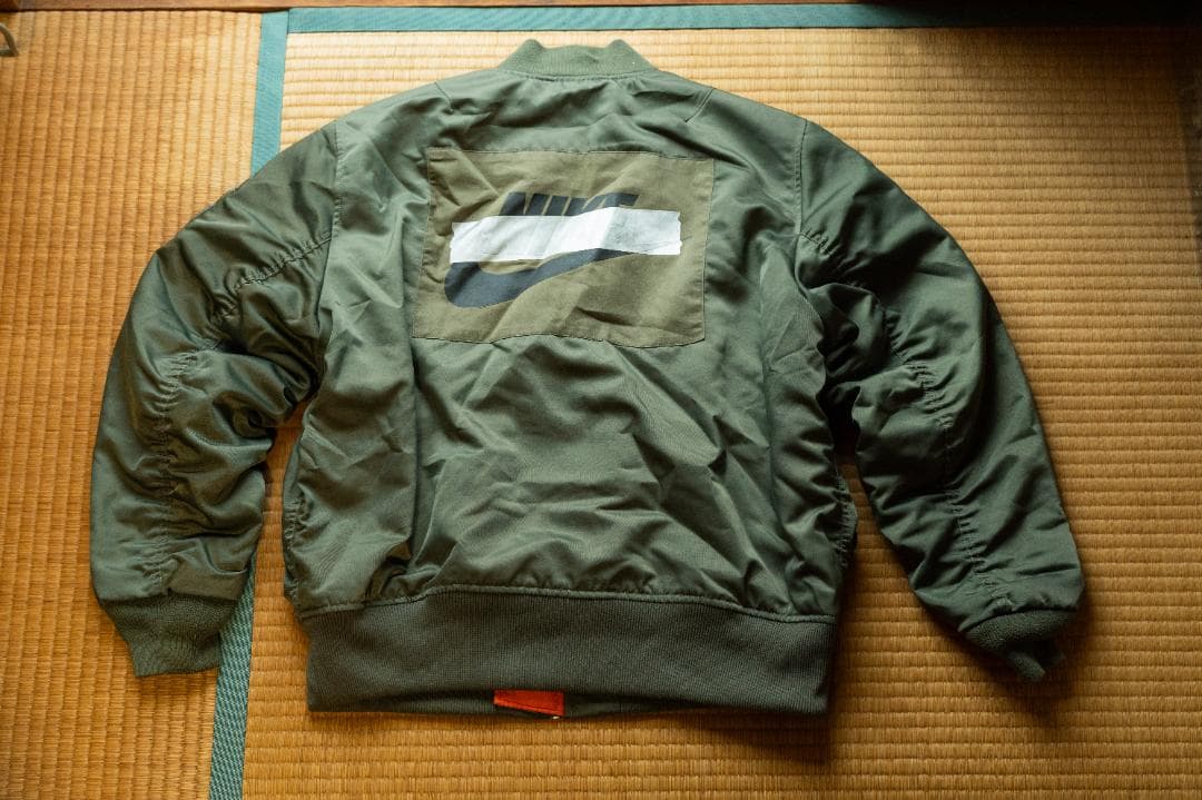 NIKE ナイキ　パンクパックMA-1ジャケット オリーブ　バックロゴ XL