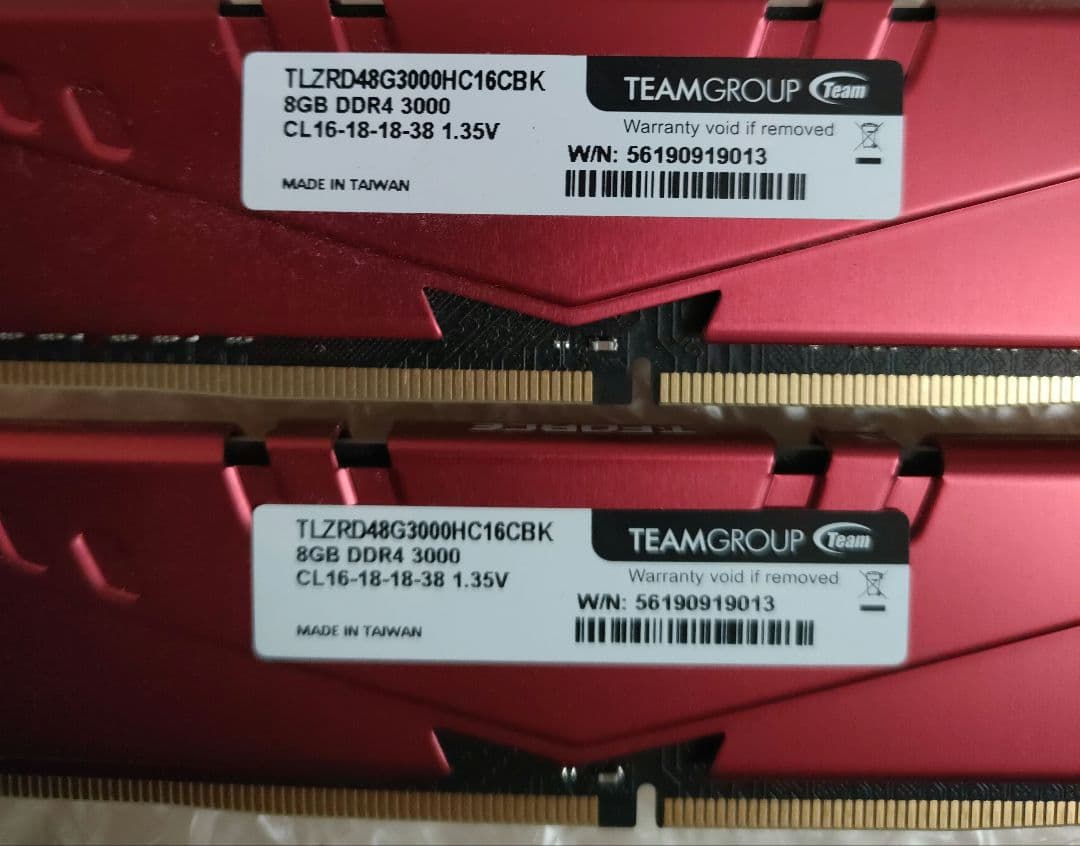 TEAMGROUP 8GB✕2枚 DDR4 3000MHz メモリー