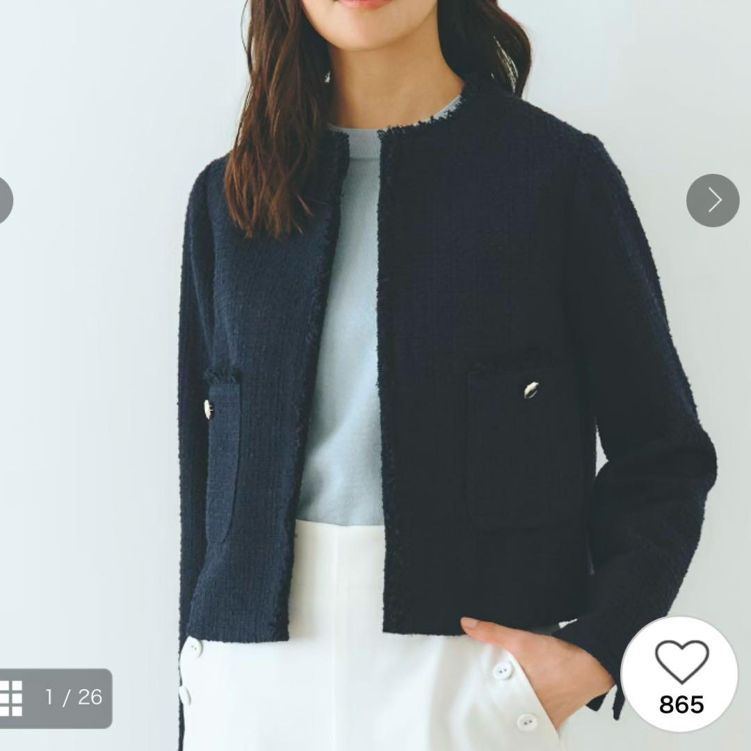 新品タグ付き grove 25SS ツイードコンパクトジャケット