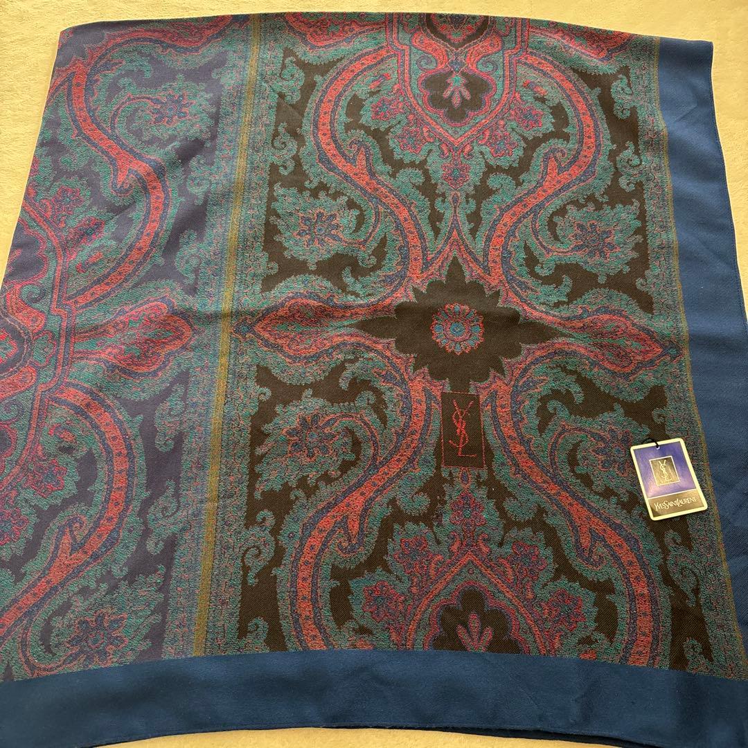 Yves Saint Laurent ストール シルク混 超大判