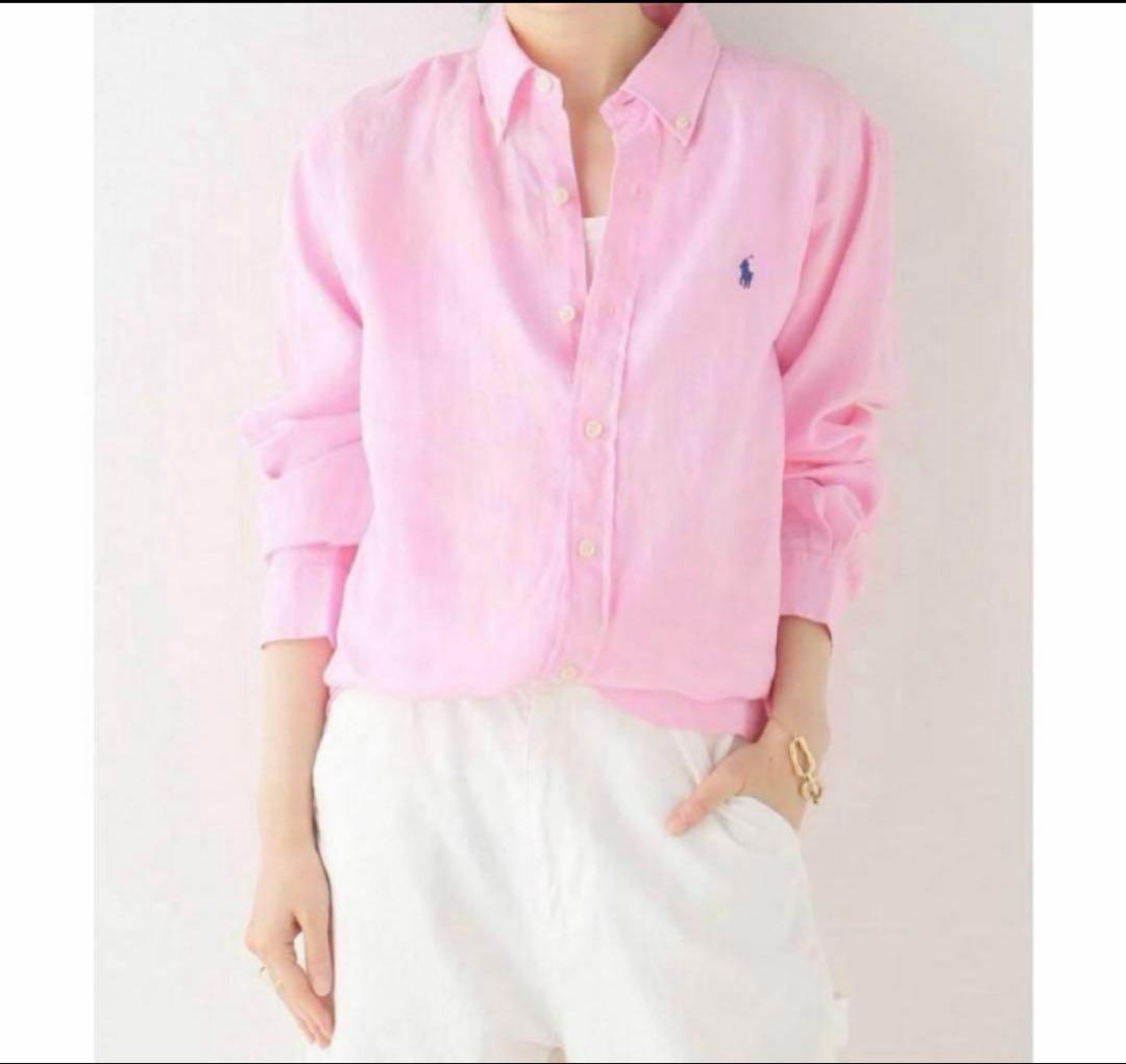 ポロラルフローレン　リネンシャツ　美品