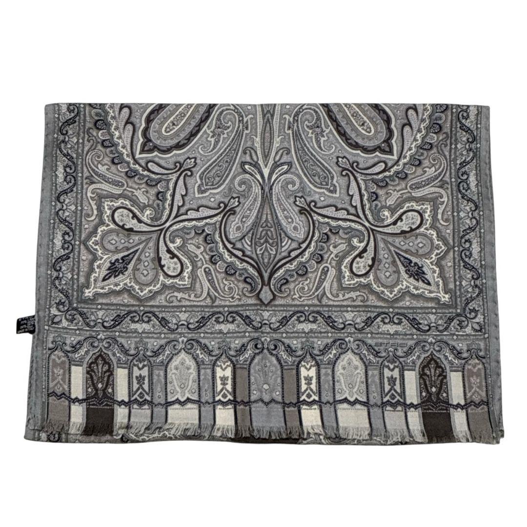 美品★ETRO エトロ シルク混 イタリア 大判ストール スカーフ ペイズリー