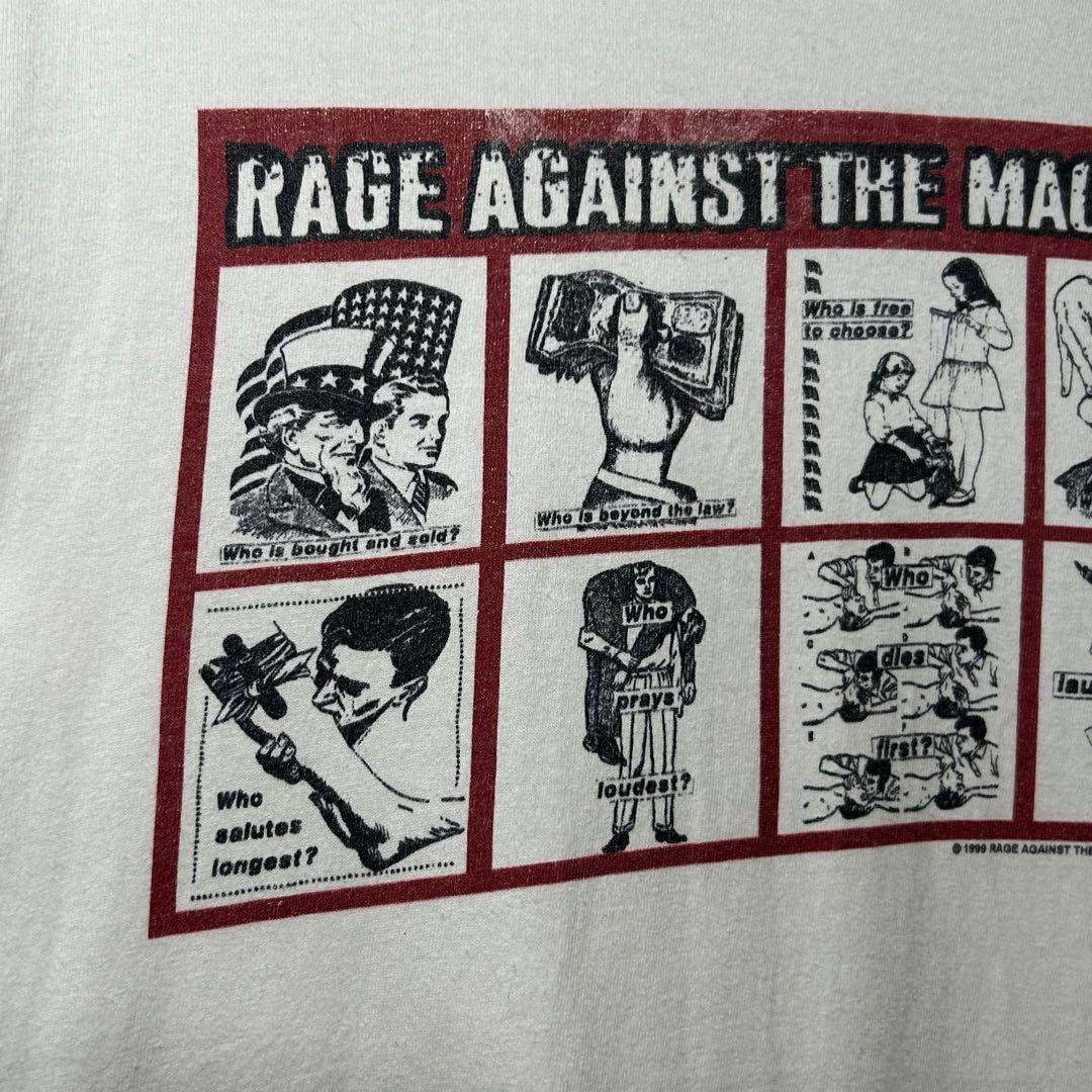 レイジ・アゲインスト・ザ・マシーン Tシャツ RAGE 90年代 古着 白