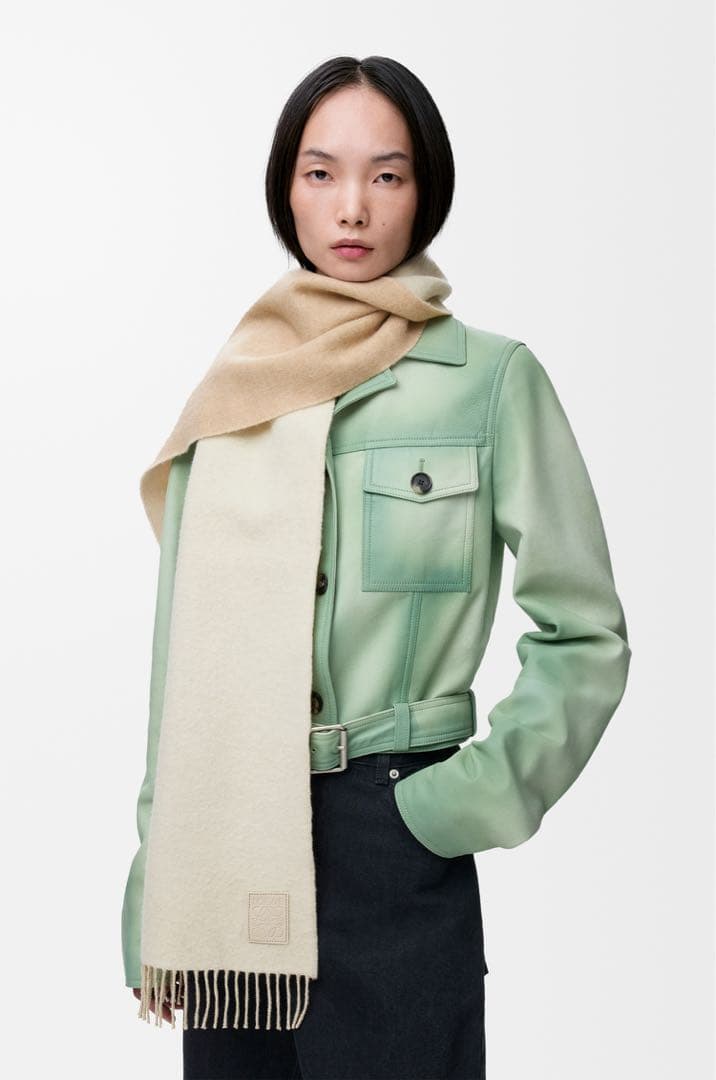 【新品未使用】LOEWE バイカラー スカーフ（ウール&カシミヤ）