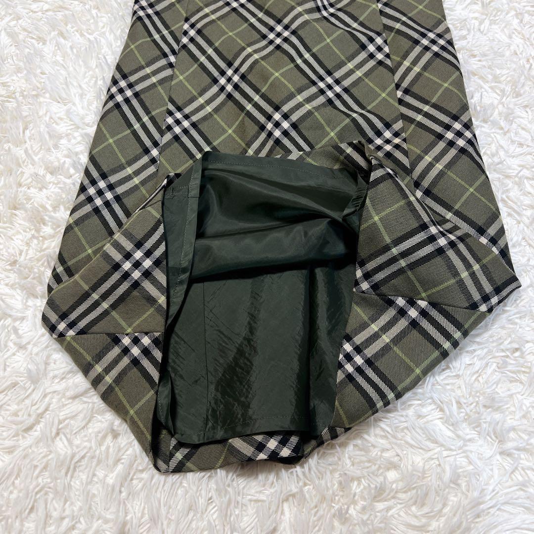 《極美品✨希少色》バーバリー ノースリーブワンピース ノバチェック カーキ 緑