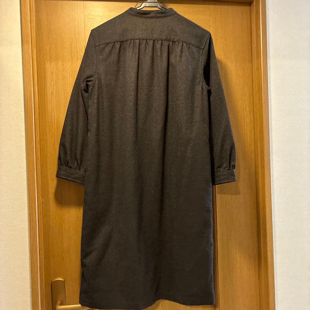 【美品】MHL マーガレットハウエル wool膝丈ワンピース ダークブラウン