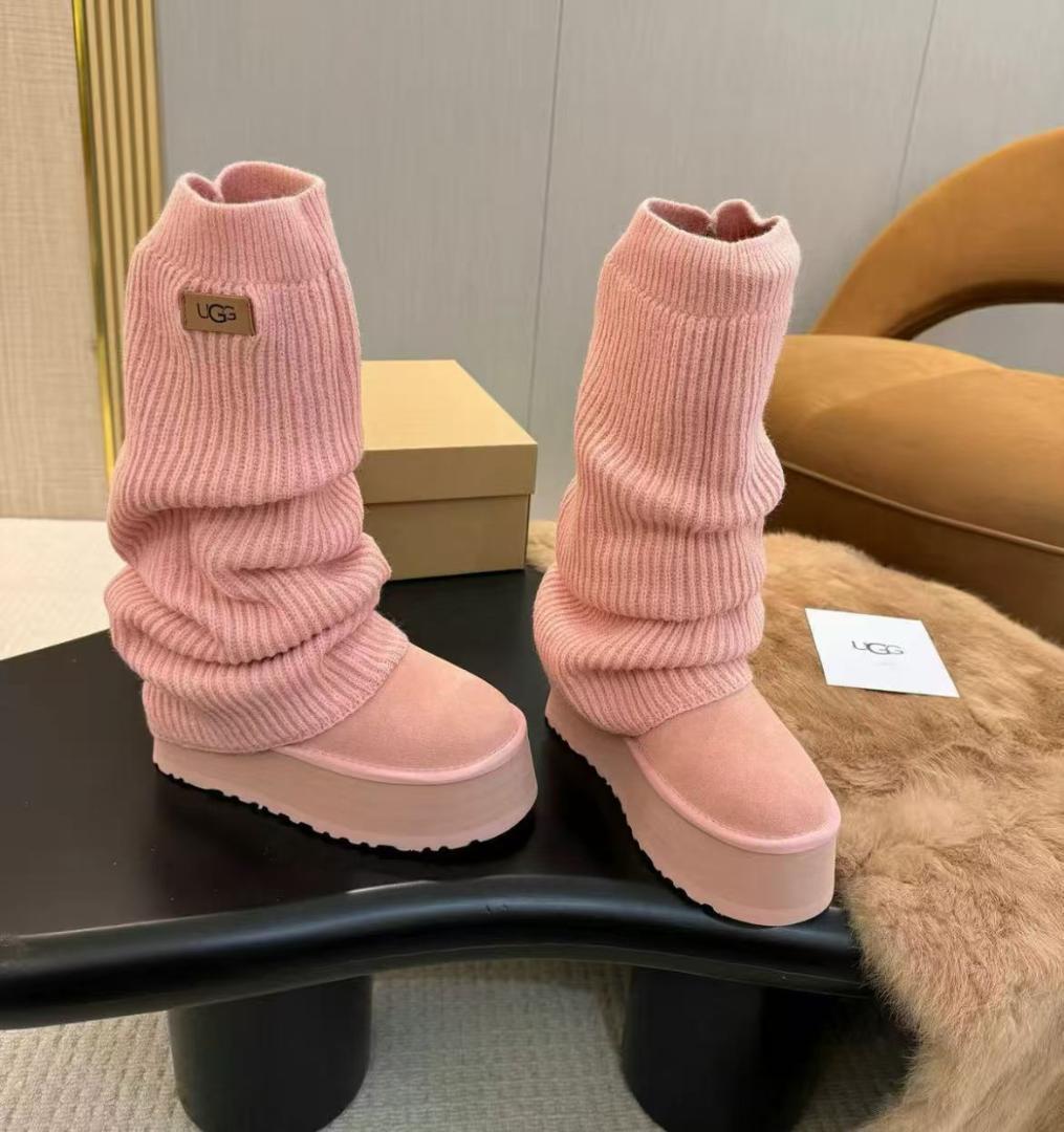 美品 UGG ピンク スエード ロングブーツ 24cm 靴箱付き