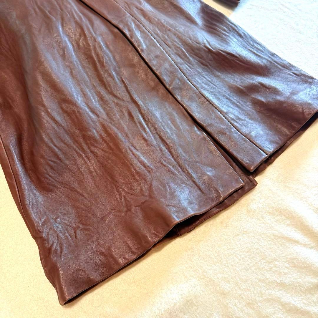 アーバンリサーチ 羊革 ラムレザー トレンチコート ブラウン ユニセックス