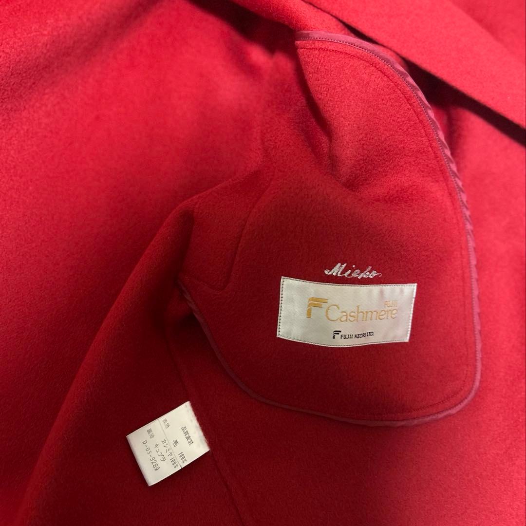FUJII Cashmere 藤井毛織100%カシミヤAラインコート極美品ボタン