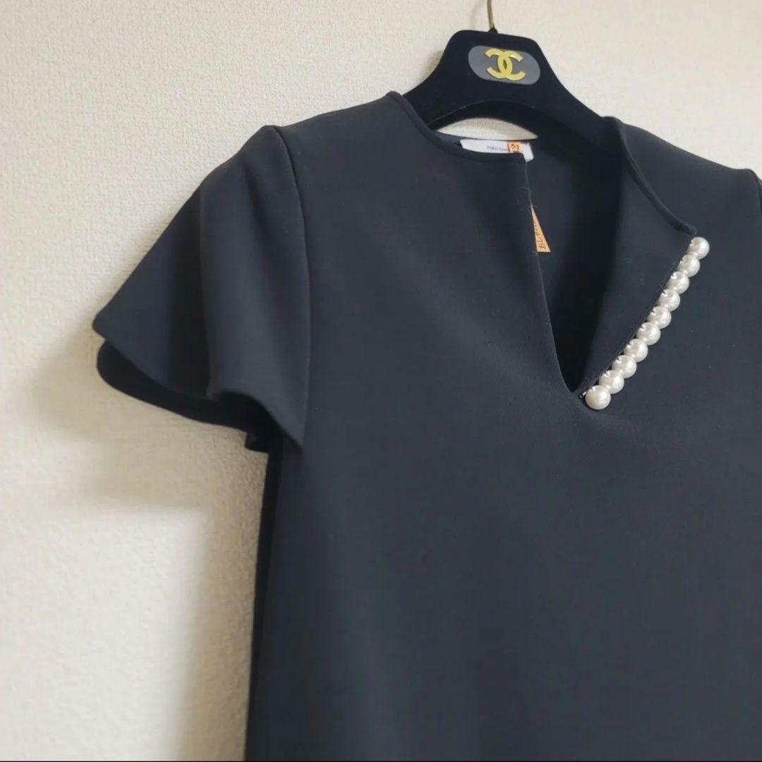 美品✨ヨーコチャン ワンピース パール YSD620 コクーンドレス 黒