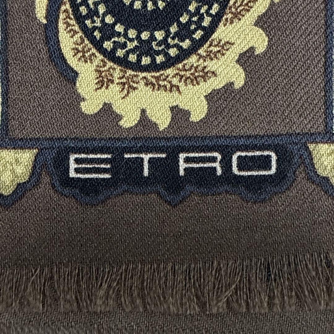 極美品✨ETRO エトロ シルク混 イタリア 大判ストール スカーフ ペイズリー