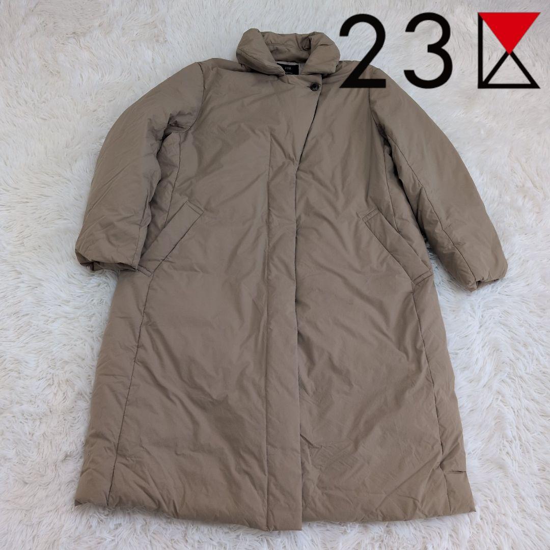 【23区 】マットタフタダウンコート チェスターキャメル 大きいサイズ 46