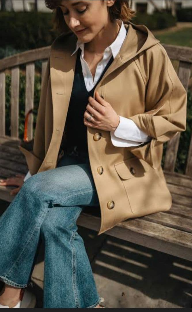 Sezane Hugo Parka セザンヌの春コート、ベージュ38 M-L