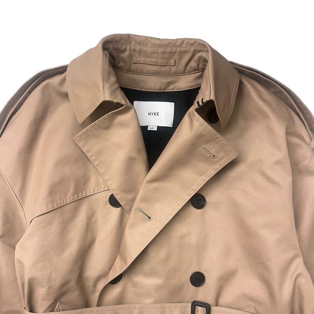 【✨23年式】HYKE ビッグフィット トレンチコートS ベージュ