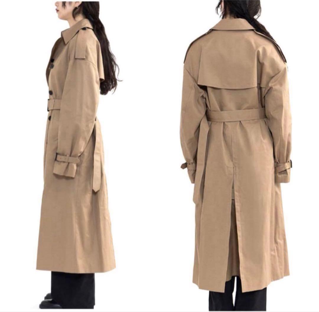 【✨23年式】HYKE ビッグフィット トレンチコートS ベージュ