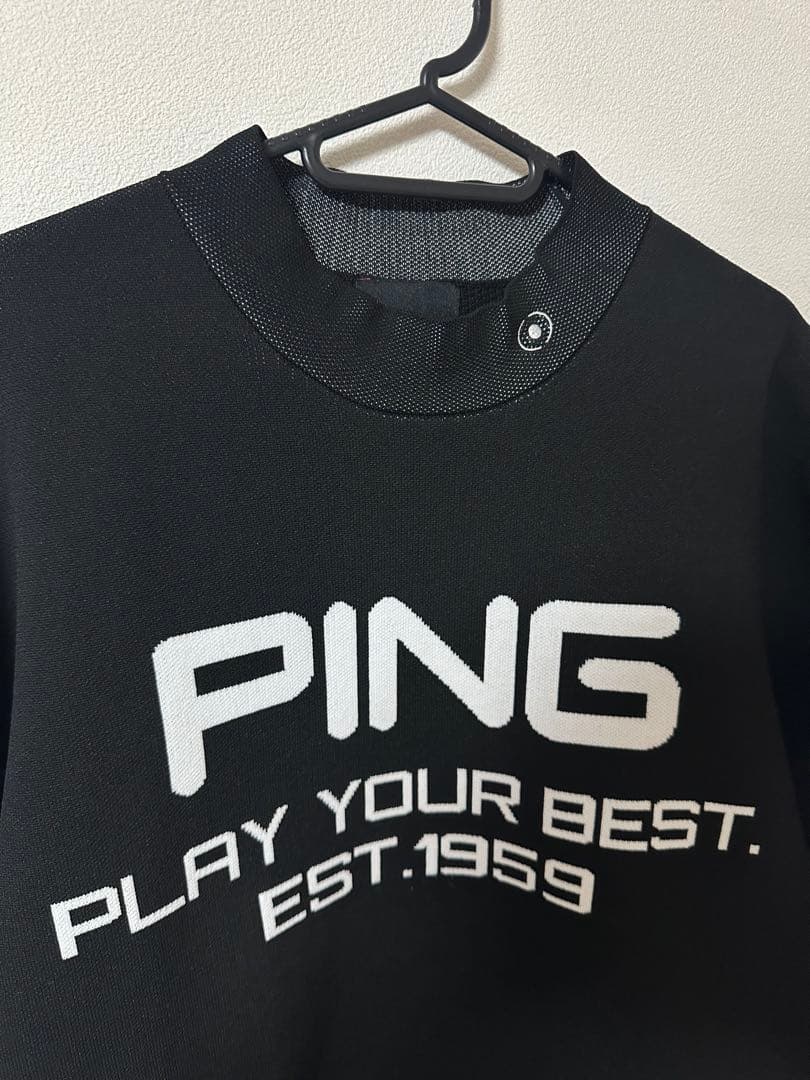 PING ピン　メンズ　ブラック モックネック　ゴルフウェア　ニット　Lサイズ