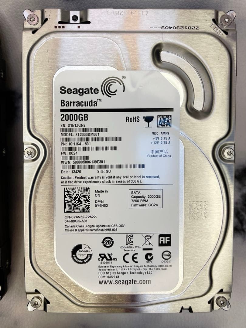 【動作確認OK】HDD 2TB×2台 & 1TB×2台 計4台セット3.5インチ