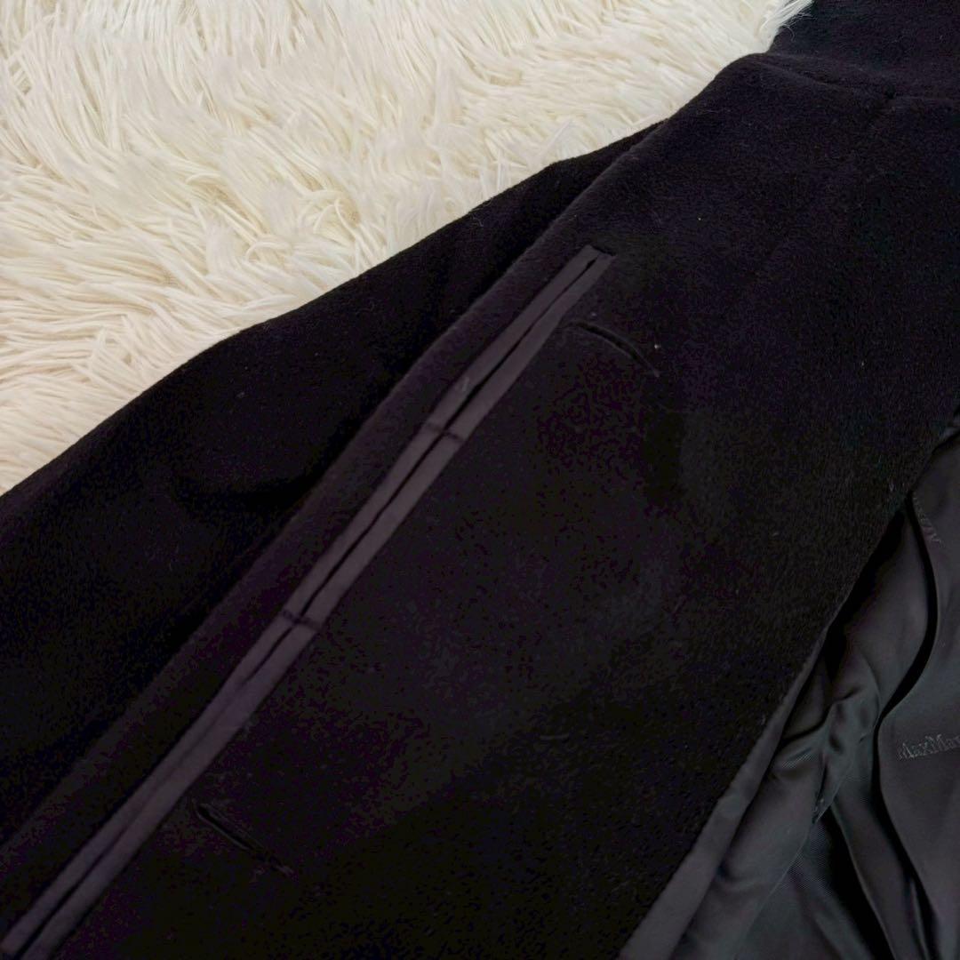 Max Mara ロングコート ブラック 42 キレイめ 上品 カシミア混