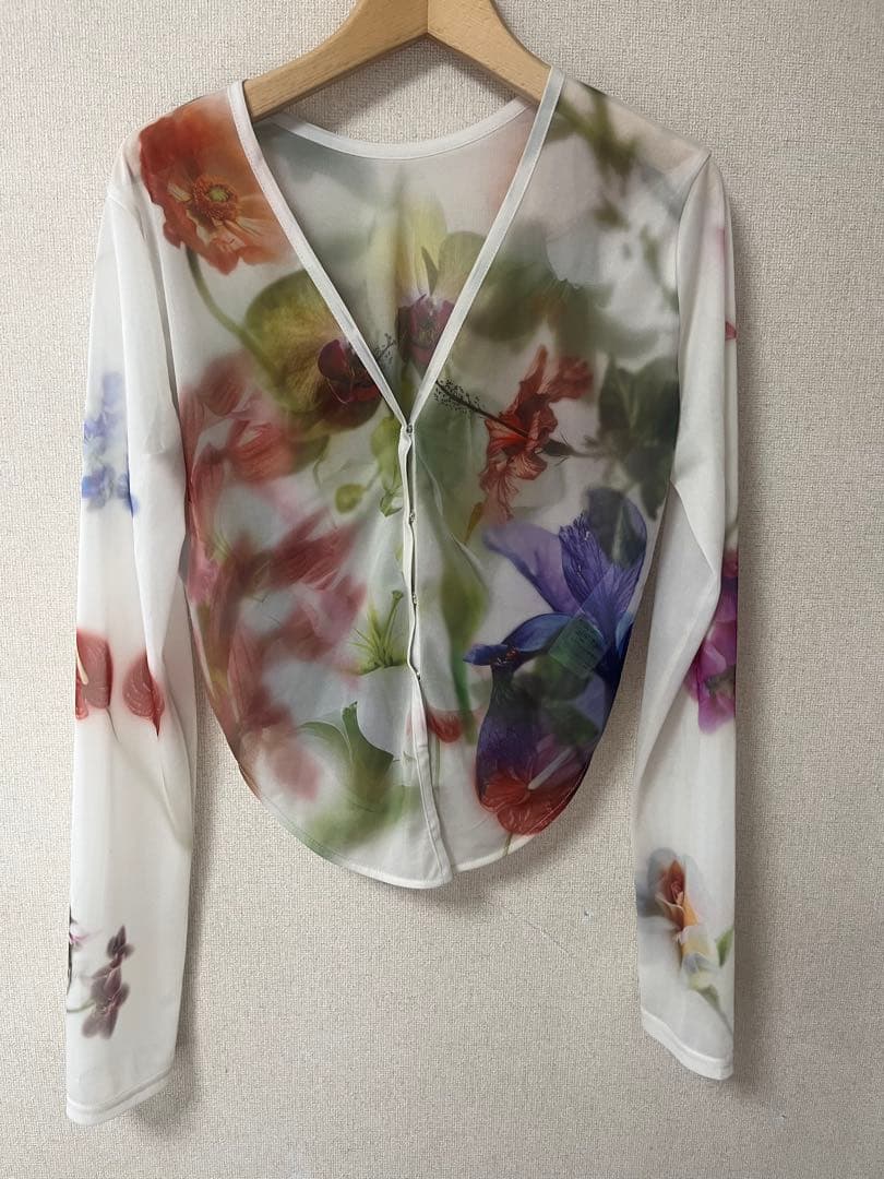 トップス Ameri 2WAY SMOKE FLOWER SHEER TOPS