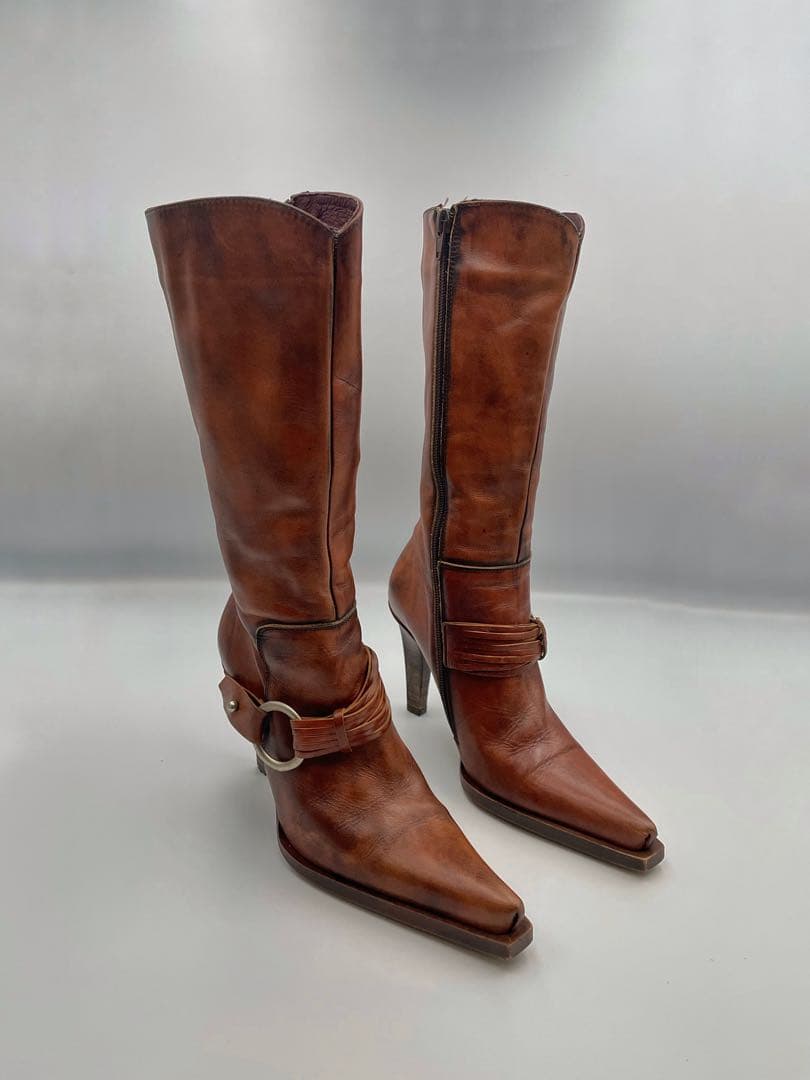 El Dantes ロングブーツ ブラウン 本革 23cm ヴィンテージ