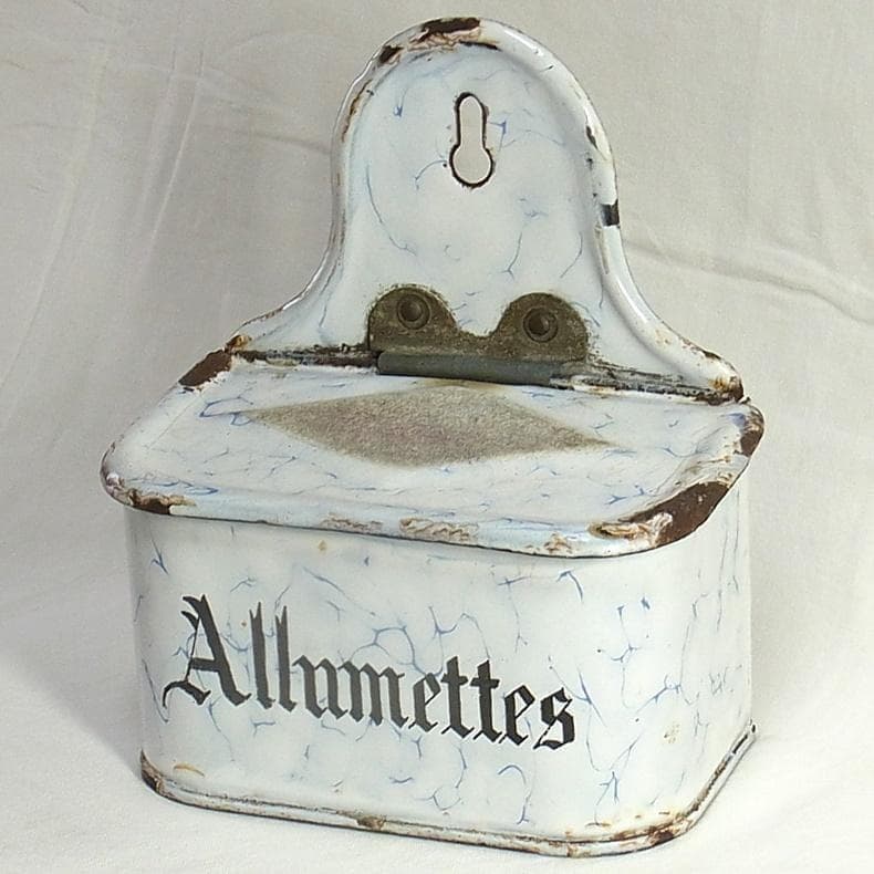 フランス アンティーク ホーロー マッチボックス ALLUMETTES