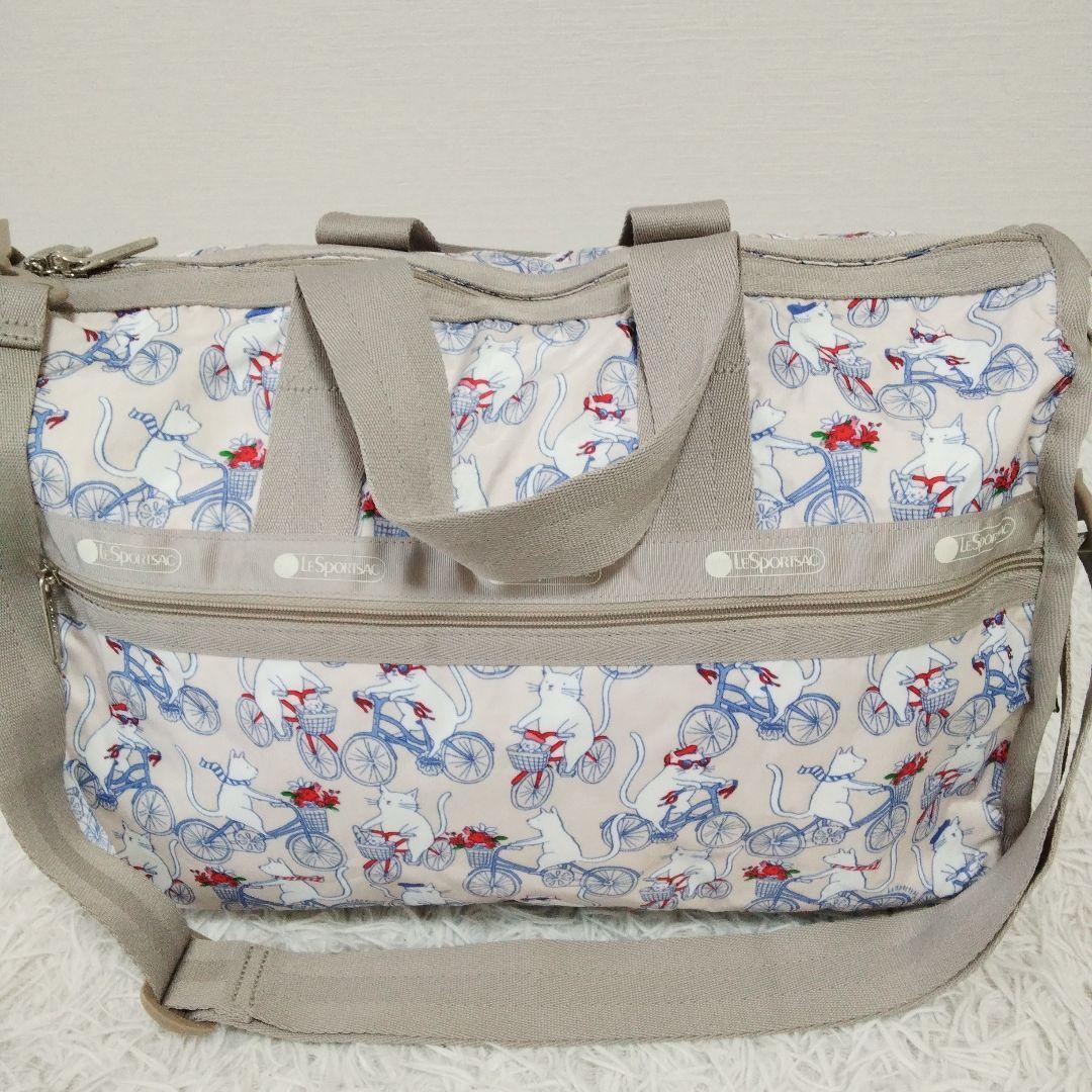 極美品❉ レスポートサック Lesportsac 自転車猫 ボストンバッグ