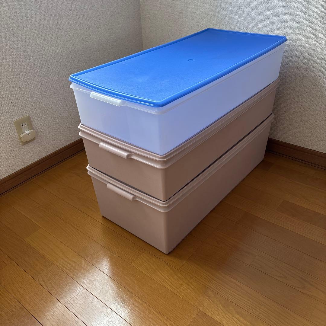 タッパーウェア　ロングスーパーケース　浅型2点　深型1点セット