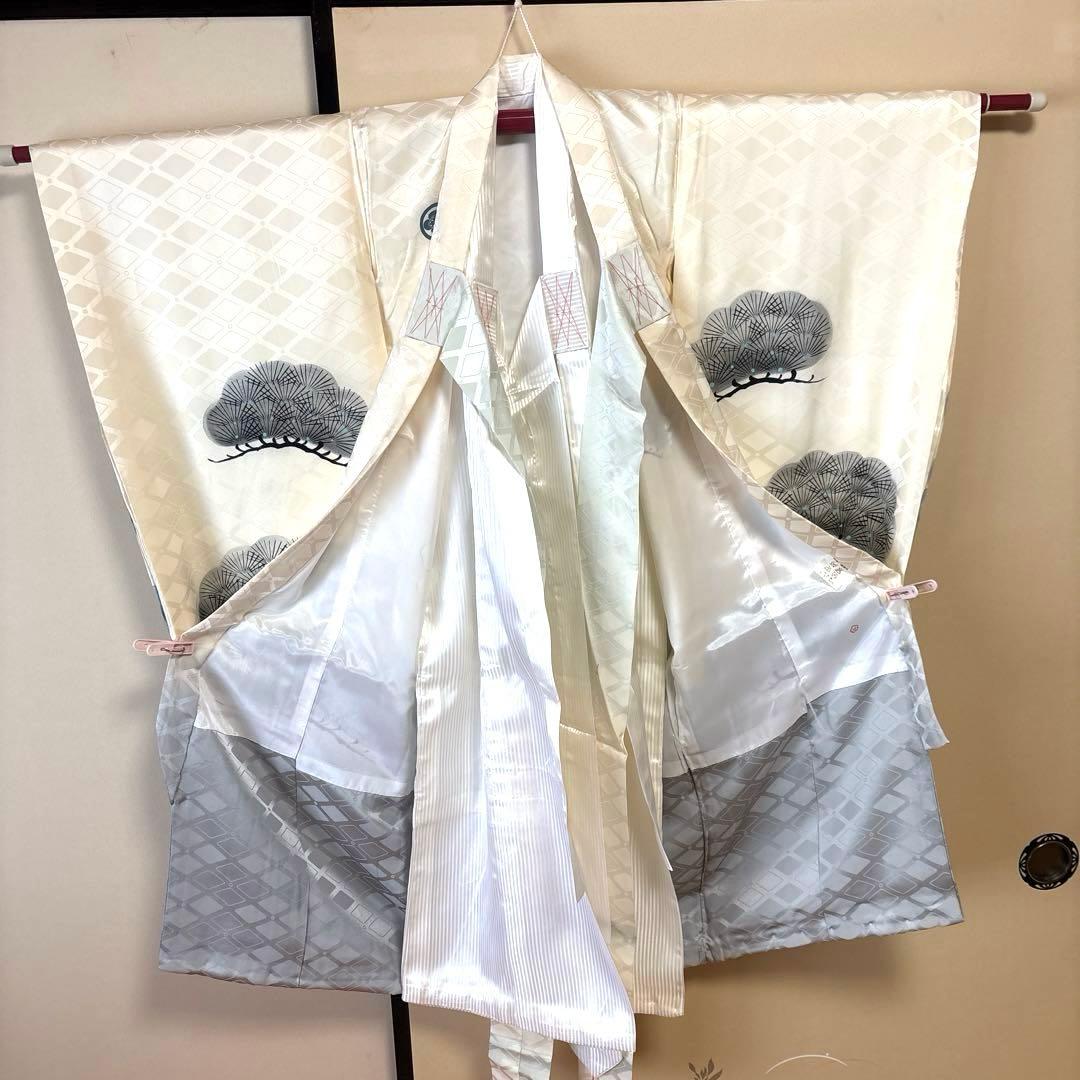 【訳ありですが美品】お宮参り用 鷹刺繍 着物 長襦袢付き
