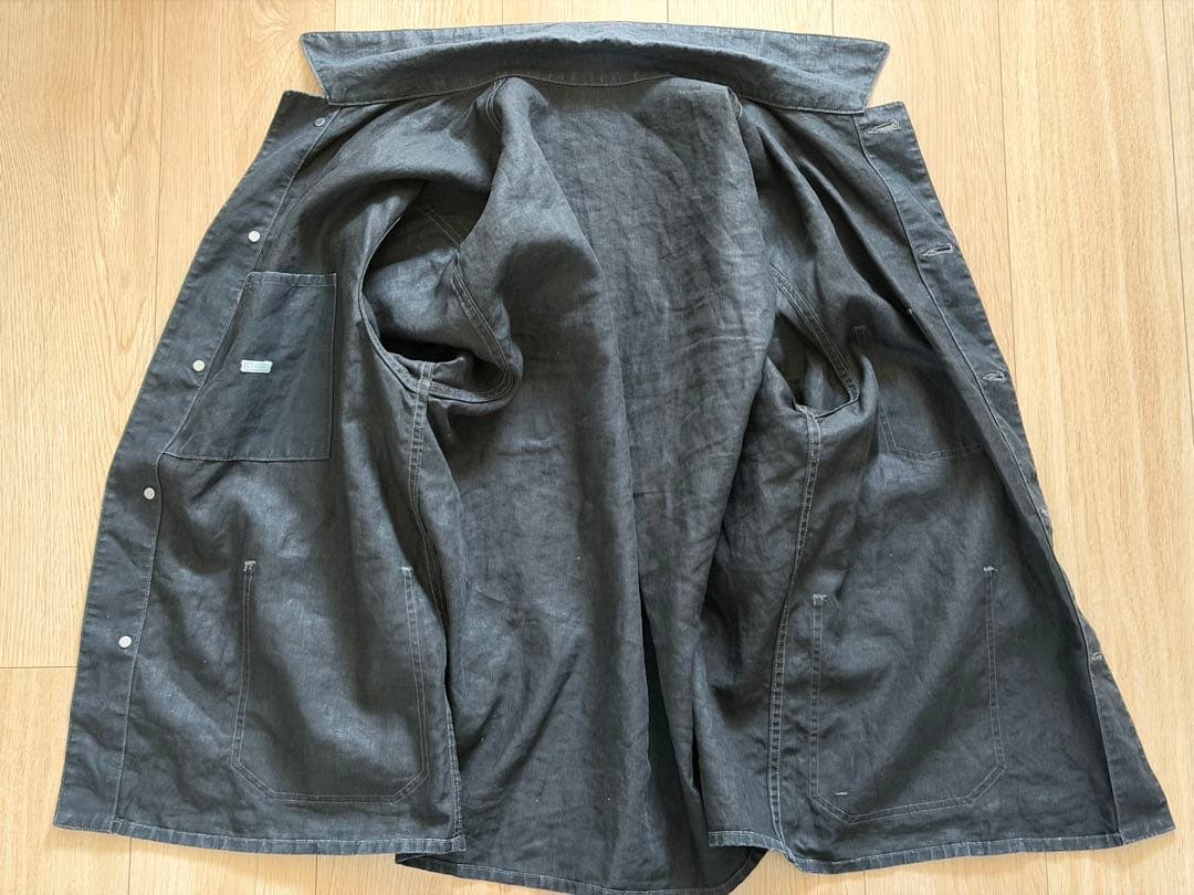 美品A.PRESSE Vintage Black Linen Coverall