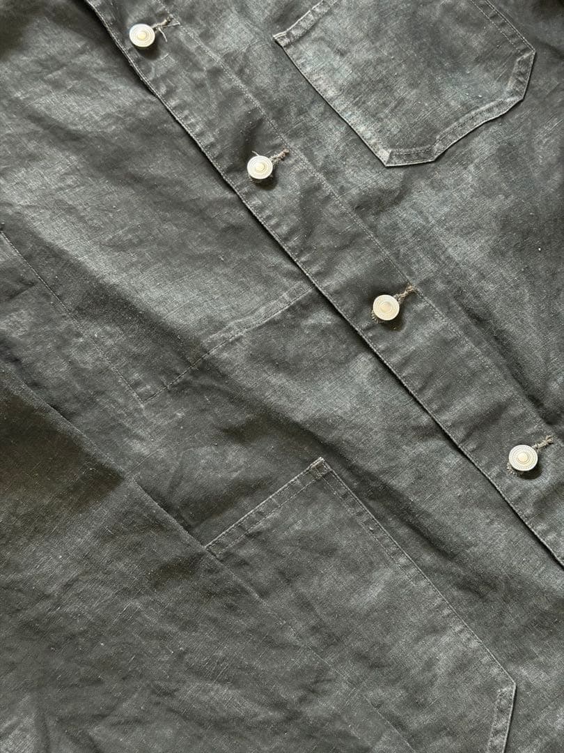 美品A.PRESSE Vintage Black Linen Coverall