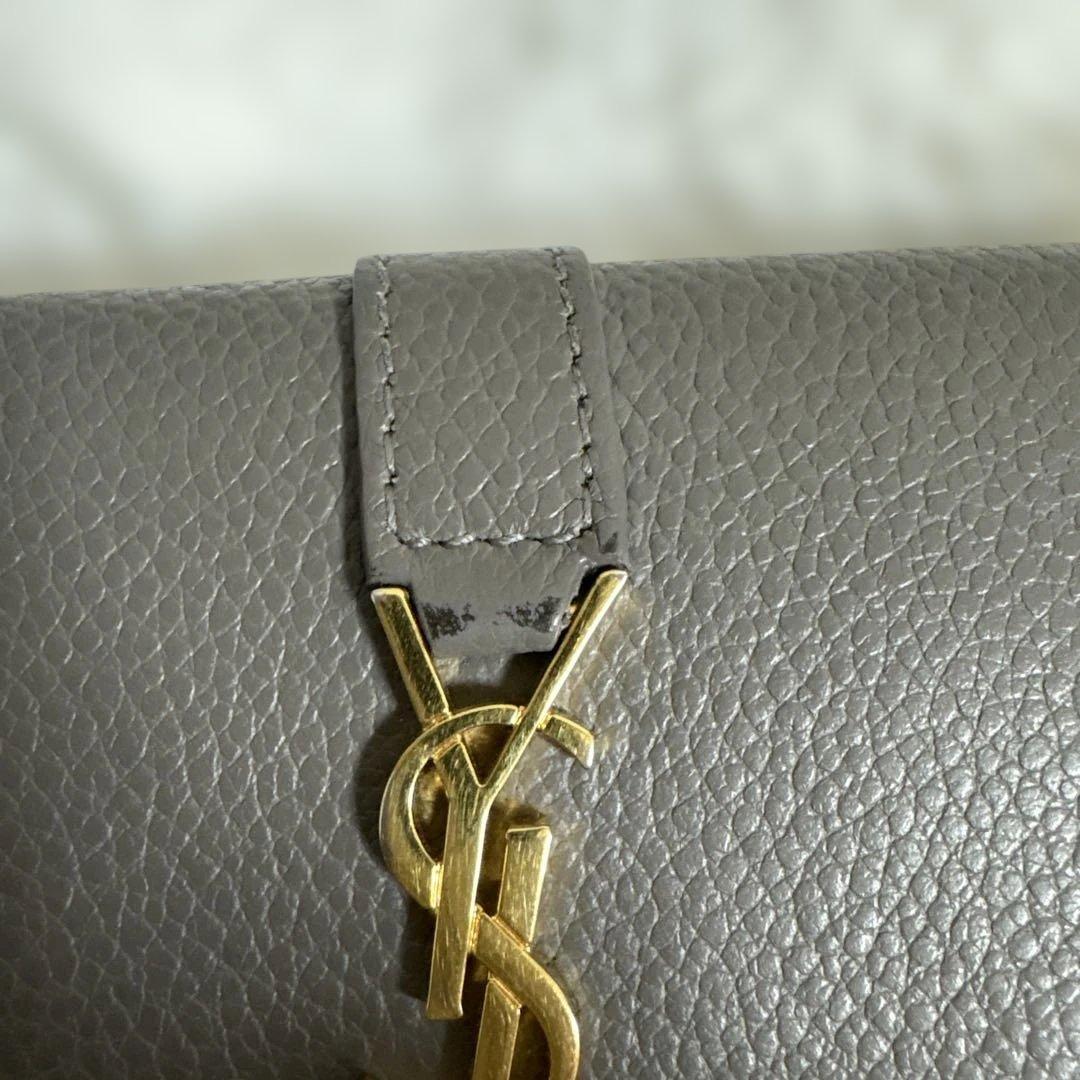 YSL ダークグレー 三つ折り財布