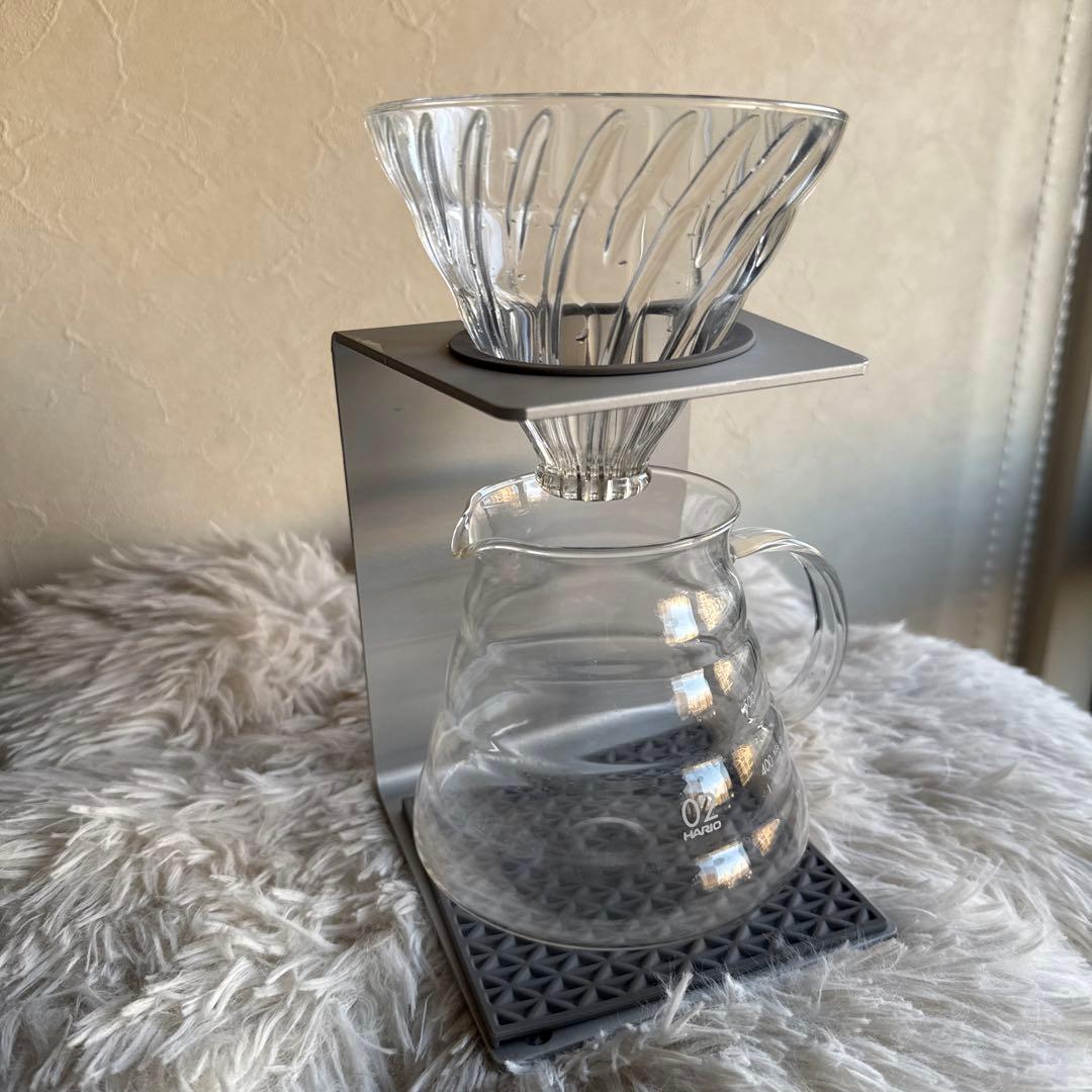 HARIO V60 02 ドリッパー ＆マットシルバースタンドセット　サーバー付