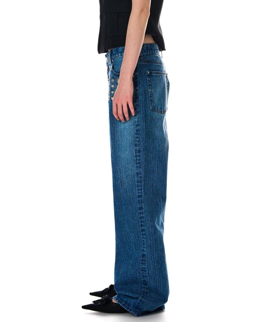 パンツ BEEDEN L EYELET SEMI LOOSE DENI