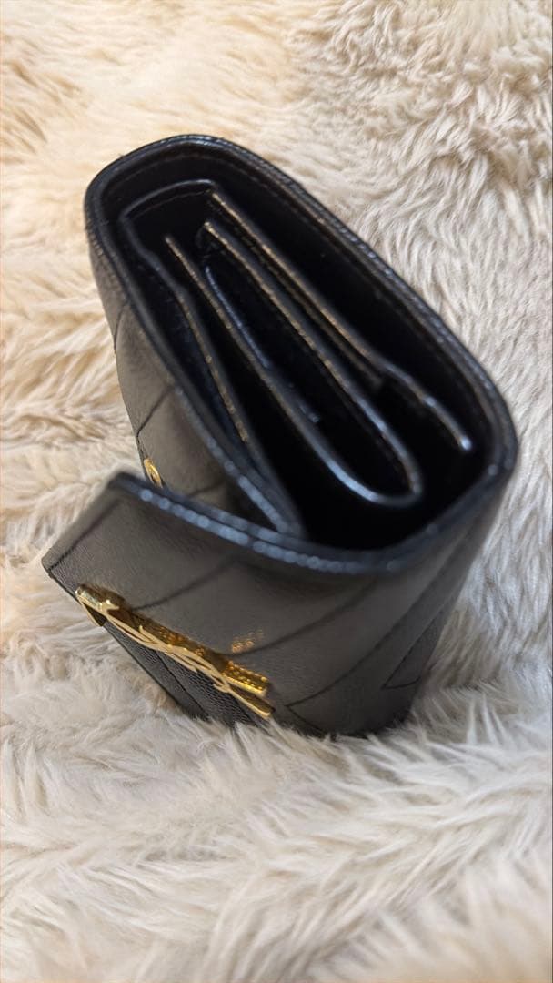 SAINT LAURENT ブラック 3つ折り財布