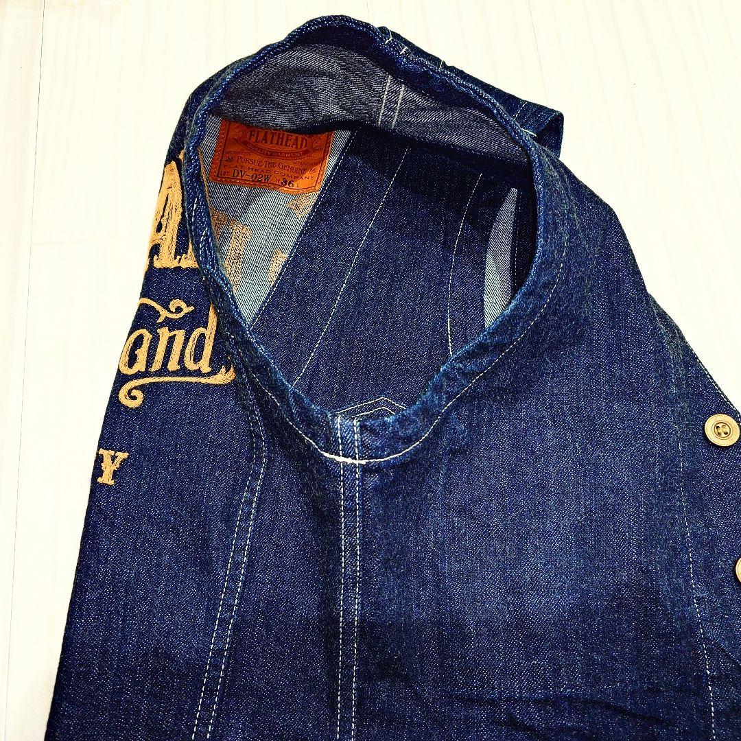 美品 FLATHEAD DENIM WORK VEST JAPAN MADE