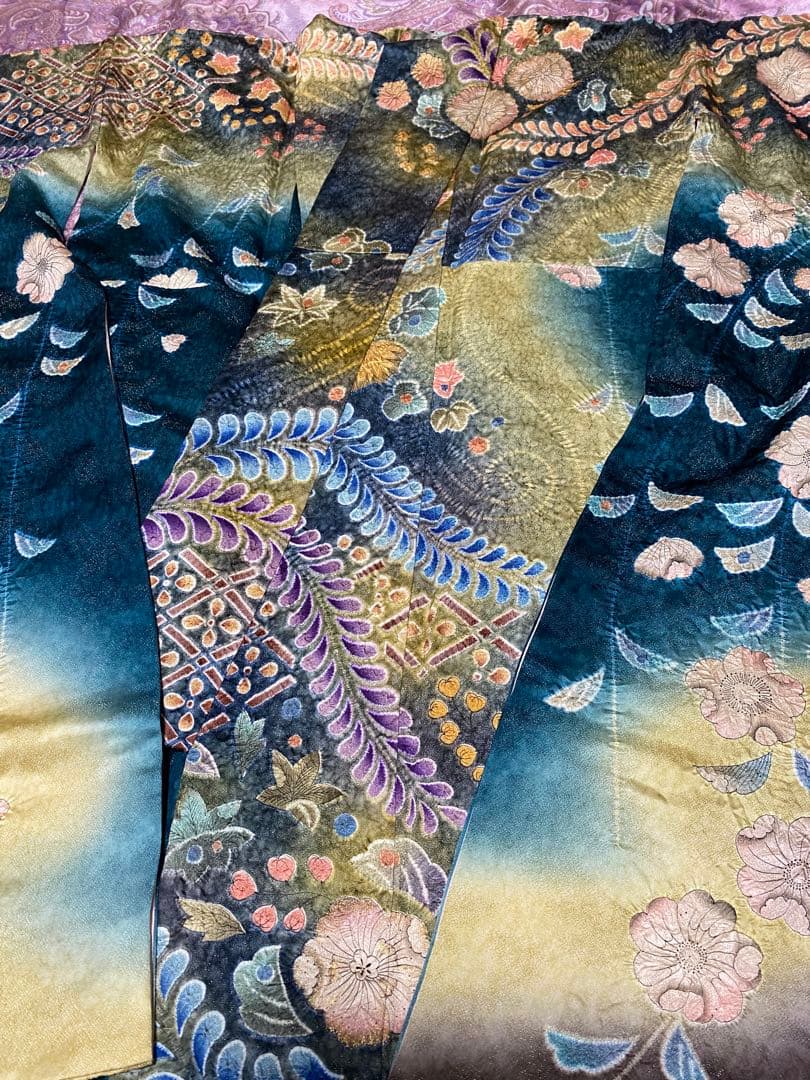 華やかな花柄振袖辻ヶ花　5点セット