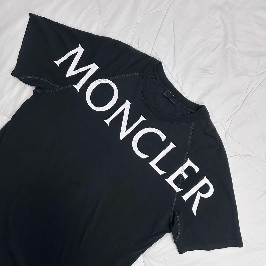 Lサイズ MONCLER モンクレール Tシャツ ロゴプリント ブラック 黒