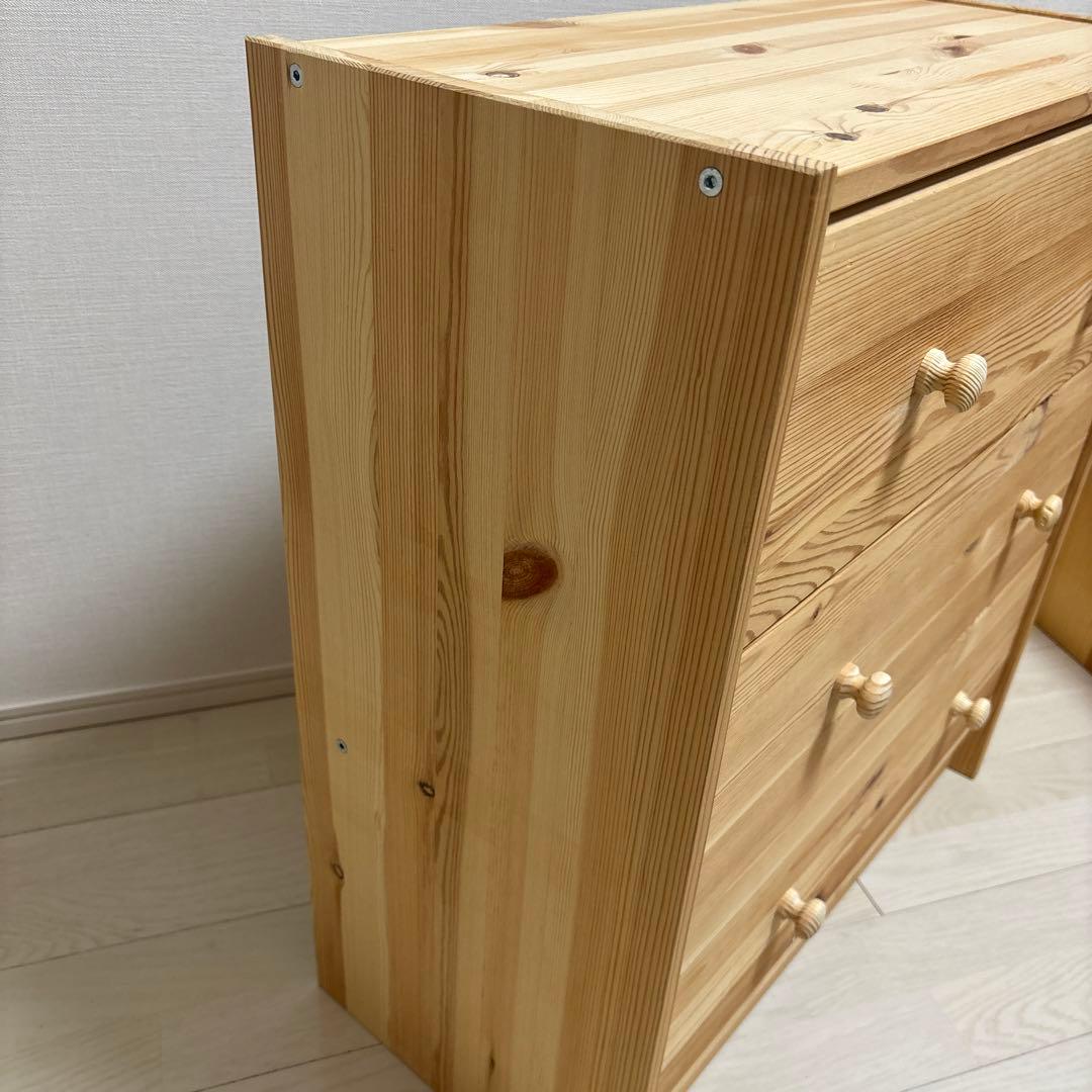 IKEA チェスト　パイン材　3段チェスト