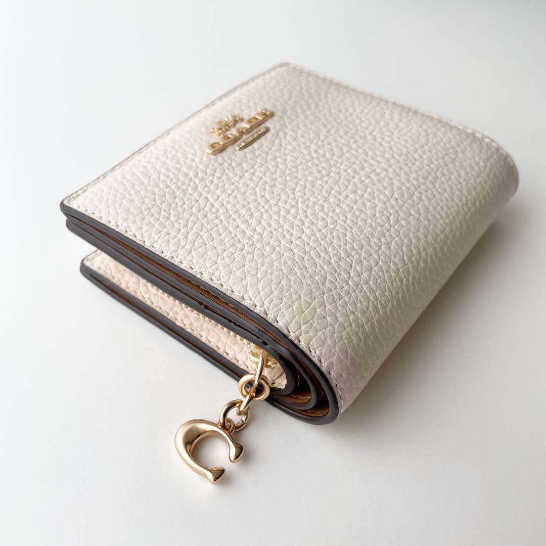 コーチ COACH 折り財布 レザー スナップ ウォレット アイボリー 新品