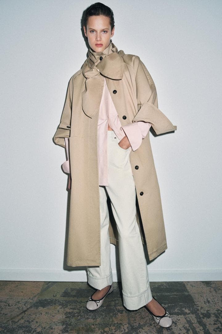 ZARA オーバーサイズスカーフディテールトレンチコート Sサイズ