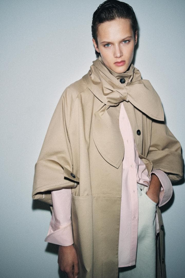 ZARA オーバーサイズスカーフディテールトレンチコート Sサイズ