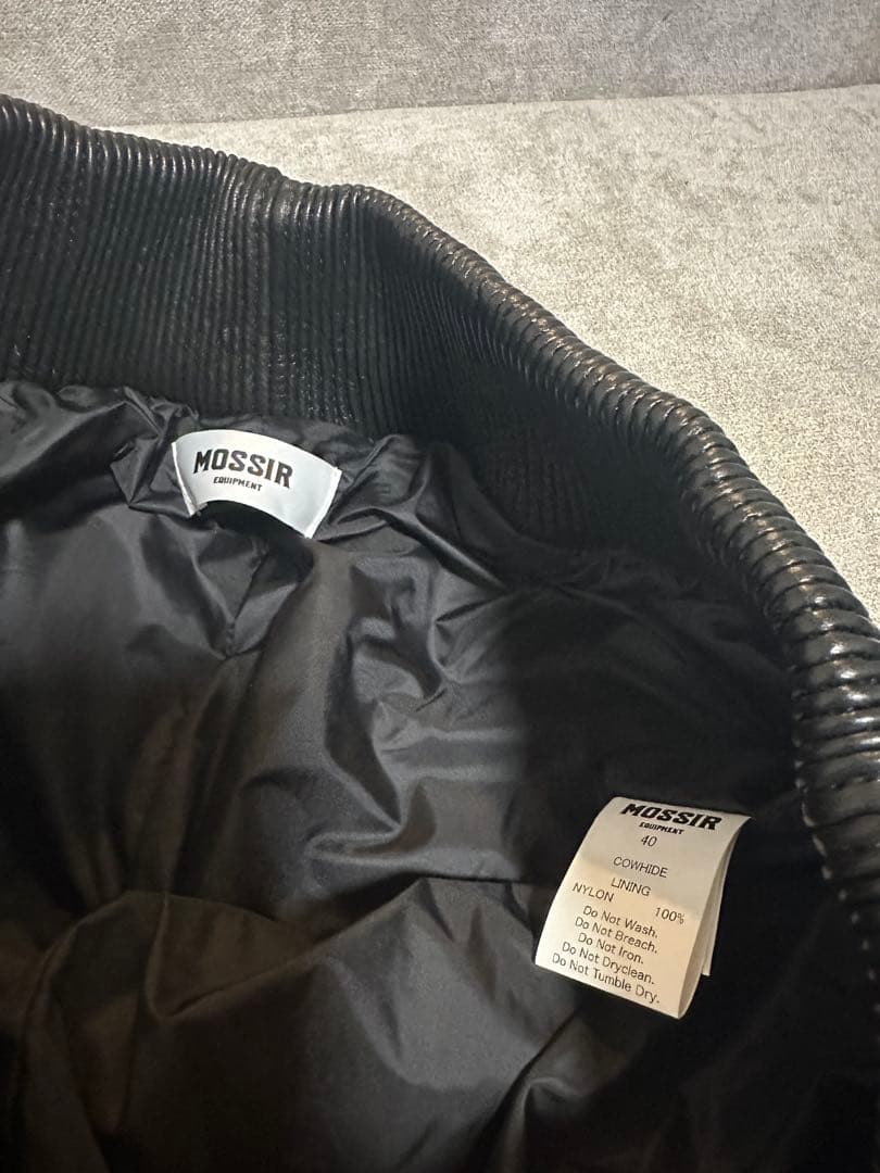 MOSSIR ブラックレザーパンツ ウエストゴム