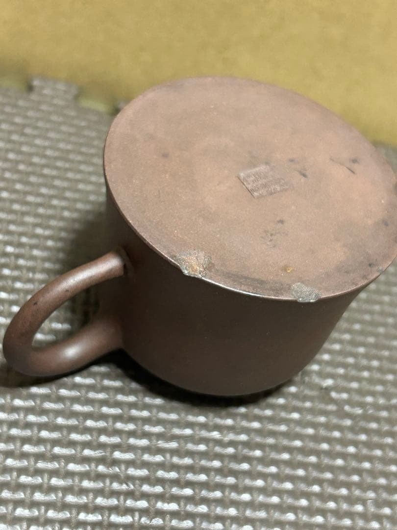 宜興紫砂壺 荊渓南孟臣製 紅泥 水平壺 単孔 工藝廠 中国茶器　カケ有