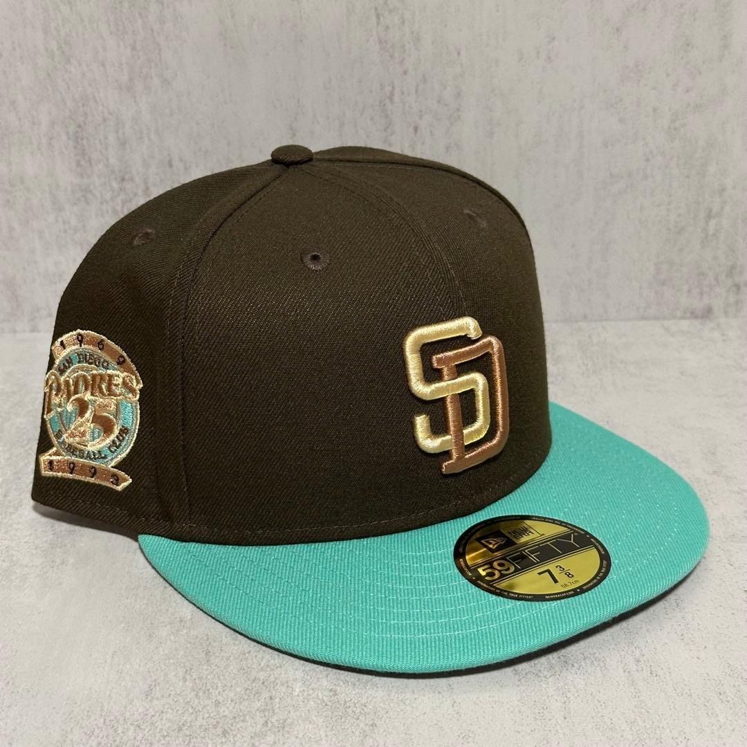 海外限定 パドレス 59FIFTY ブラウン ツートン サイドパッチ 73/8