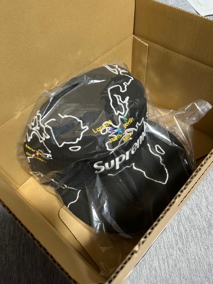 帽子 Supreme Worldwide Box Logo New Era Black